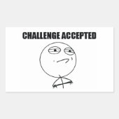 Sticker Rectangulaire Défi accepté (Devant)