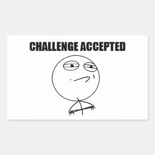 Sticker Rectangulaire Défi accepté (Devant)