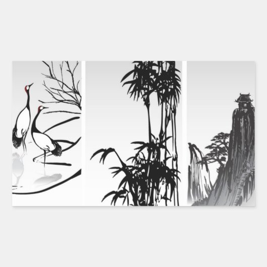 Sticker Rectangulaire Défilement Oriental vertical (Devant)