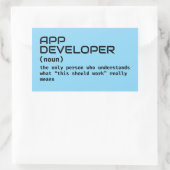 Sticker Rectangulaire Définition amusante du programmeur (Sac)