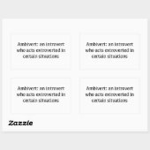 Sticker Rectangulaire Définition d'Ambivert (Feuille)