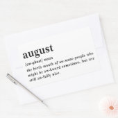 Sticker Rectangulaire Définition d'août Anniversaire (Enveloppe)