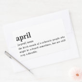 Sticker Rectangulaire Définition d'avril Anniversaire (Enveloppe)