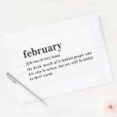Sticker Rectangulaire Définition de février Anniversaire (Enveloppe)