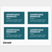 Sticker Rectangulaire Définition de Funny Marketing Manager (Feuille)