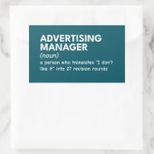 Sticker Rectangulaire Définition de Funny Marketing Manager (Sac)