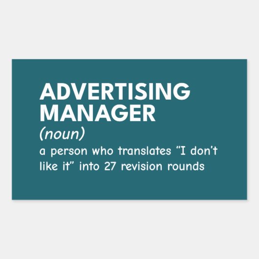 Sticker Rectangulaire Définition de Funny Marketing Manager (Devant)