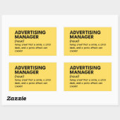 Sticker Rectangulaire Définition de Funny Marketing Manager (Feuille)