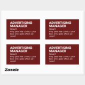 Sticker Rectangulaire Définition de Funny Marketing Manager (Feuille)