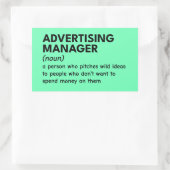 Sticker Rectangulaire Définition de Funny Marketing Manager (Sac)