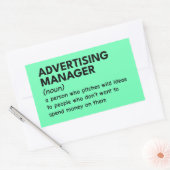 Sticker Rectangulaire Définition de Funny Marketing Manager (Enveloppe)