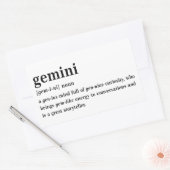 Sticker Rectangulaire Définition de Gémeaux Cadeau Esthétique Astrologie (Enveloppe)