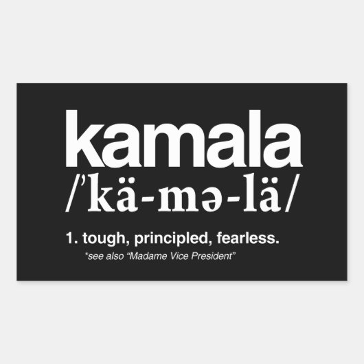 STICKER RECTANGULAIRE DÉFINITION DE KAMALA (Devant)