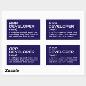 Sticker Rectangulaire Définition de l'Humour App Developer (Feuille)