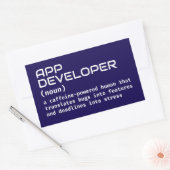 Sticker Rectangulaire Définition de l'Humour App Developer (Enveloppe)