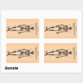 Sticker Rectangulaire Définition de squelette vintage (Feuille)