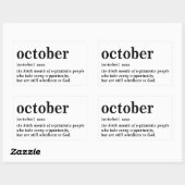 Sticker Rectangulaire Définition d'octobre (Feuille)