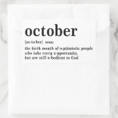 Sticker Rectangulaire Définition d'octobre (Sac)
