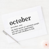 Sticker Rectangulaire Définition d'octobre (Enveloppe)