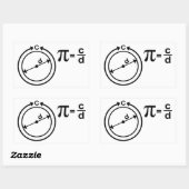 Sticker Rectangulaire Définition mathématique de Pi (Feuille)