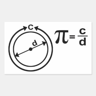 Sticker Rectangulaire Définition mathématique de Pi