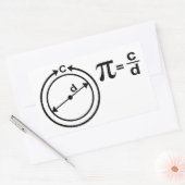 Sticker Rectangulaire Définition mathématique de Pi (Enveloppe)