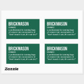 Sticker Rectangulaire Définition professionnelle de maçonnerie (Feuille)