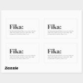 Sticker Rectangulaire Définition suédoise FIKA (Feuille)