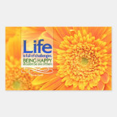 Sticker Rectangulaire "Défis de la vie et bonheur" Citation inspirée (Devant)