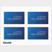 Sticker Rectangulaire Dégradé bleu foncé moderne et texte modifiable min (Feuille)
