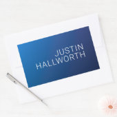 Sticker Rectangulaire Dégradé bleu foncé moderne et texte modifiable min (Enveloppe)