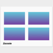 Sticker Rectangulaire Dégradé de fond simple Turquoise Bleu Violet (Feuille)