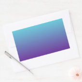 Sticker Rectangulaire Dégradé de fond simple Turquoise Bleu Violet (Enveloppe)