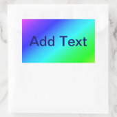 Sticker Rectangulaire Dégradé diagonal arc-en-ciel bleu à vert (Sac)