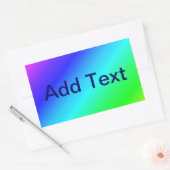 Sticker Rectangulaire Dégradé diagonal arc-en-ciel bleu à vert (Enveloppe)