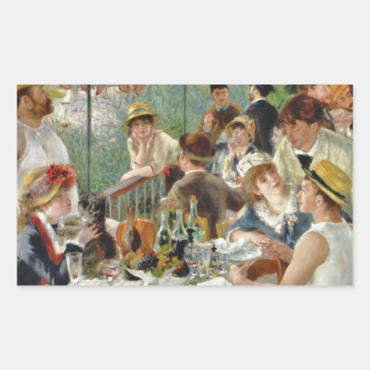 Sticker Rectangulaire Déjeuner du Boating Party Renoir Vintage (Devant)