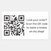Sticker Rectangulaire Demande de révision d'entreprise avec code QR (Devant)