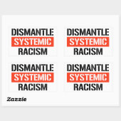 Sticker Rectangulaire Démanteler le racisme systémique (Feuille)