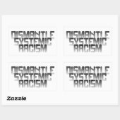 Sticker Rectangulaire Démanteler le racisme systémique (Feuille)