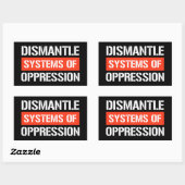 Sticker Rectangulaire Démanteler les systèmes d'oppression Bâton rectang (Feuille)