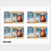 Sticker Rectangulaire Demeure classique à l'ancienne avec un lanceur (Feuille)