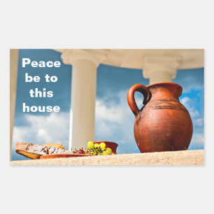 Sticker Rectangulaire Demeure classique à l'ancienne avec un lanceur