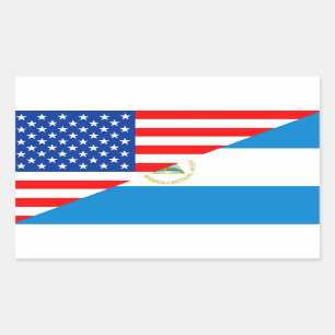 Sticker Rectangulaire demi de drapeau Etats-Unis des Etats-Unis Amérique