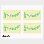 Sticker Rectangulaire Demi-tons vert stylo pop art (Feuille)