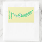 Sticker Rectangulaire Demi-tons vert stylo pop art (Sac)