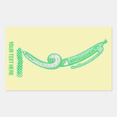Sticker Rectangulaire Demi-tons vert stylo pop art (Devant)