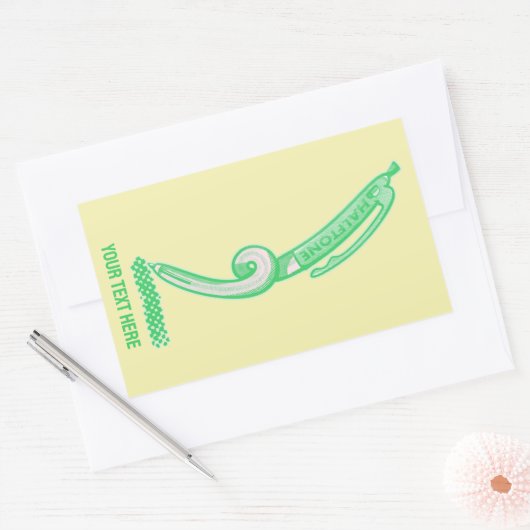 Sticker Rectangulaire Demi-tons vert stylo pop art (Enveloppe)