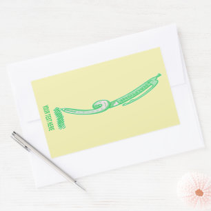 Sticker Rectangulaire Demi-tons vert stylo pop art