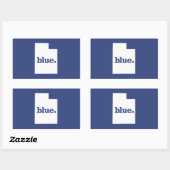 Sticker Rectangulaire Démocrate de l'Utah (Feuille)
