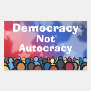 Sticker Rectangulaire Démocratie et non-autocratie